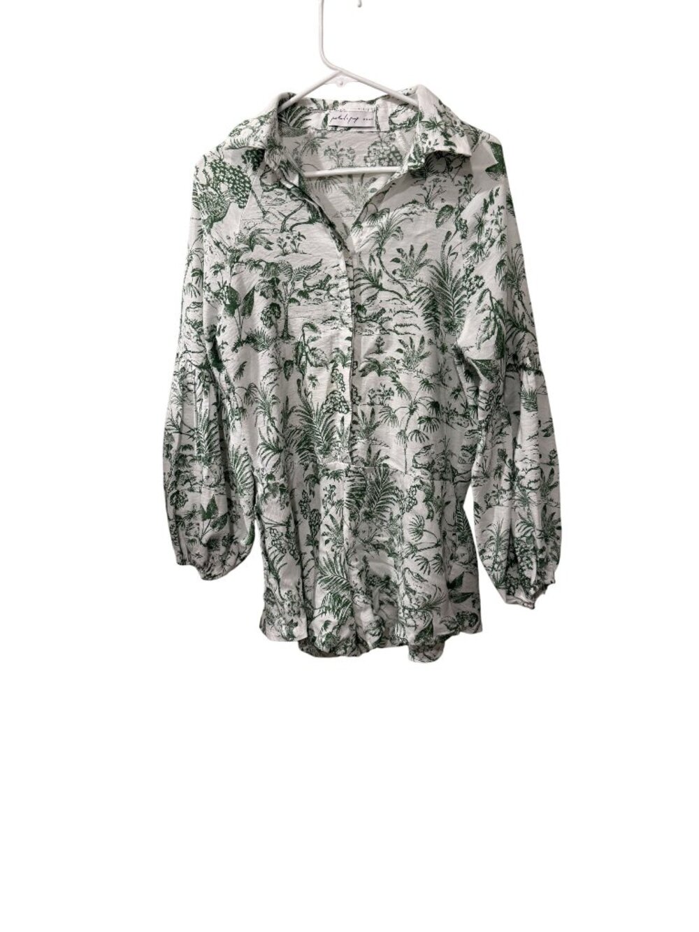 Petal + Pup Green Botanical Print Long Sleeve Romper XS US AU XS